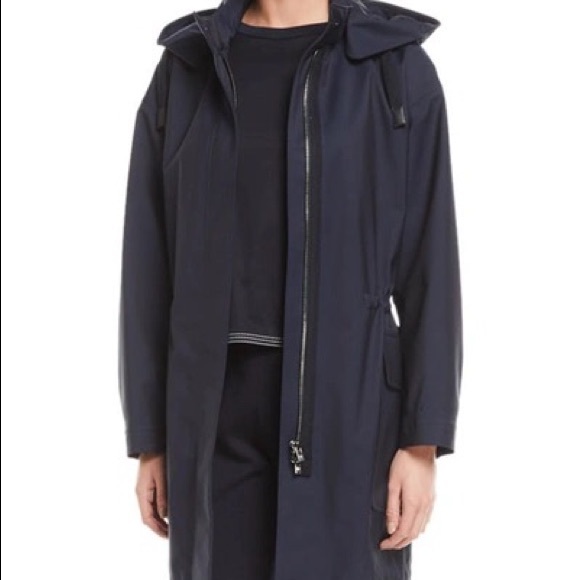 Loro Piana Jackets & Blazers - Loro Piana Techno Hooded Rain Coat In Navy Blue
